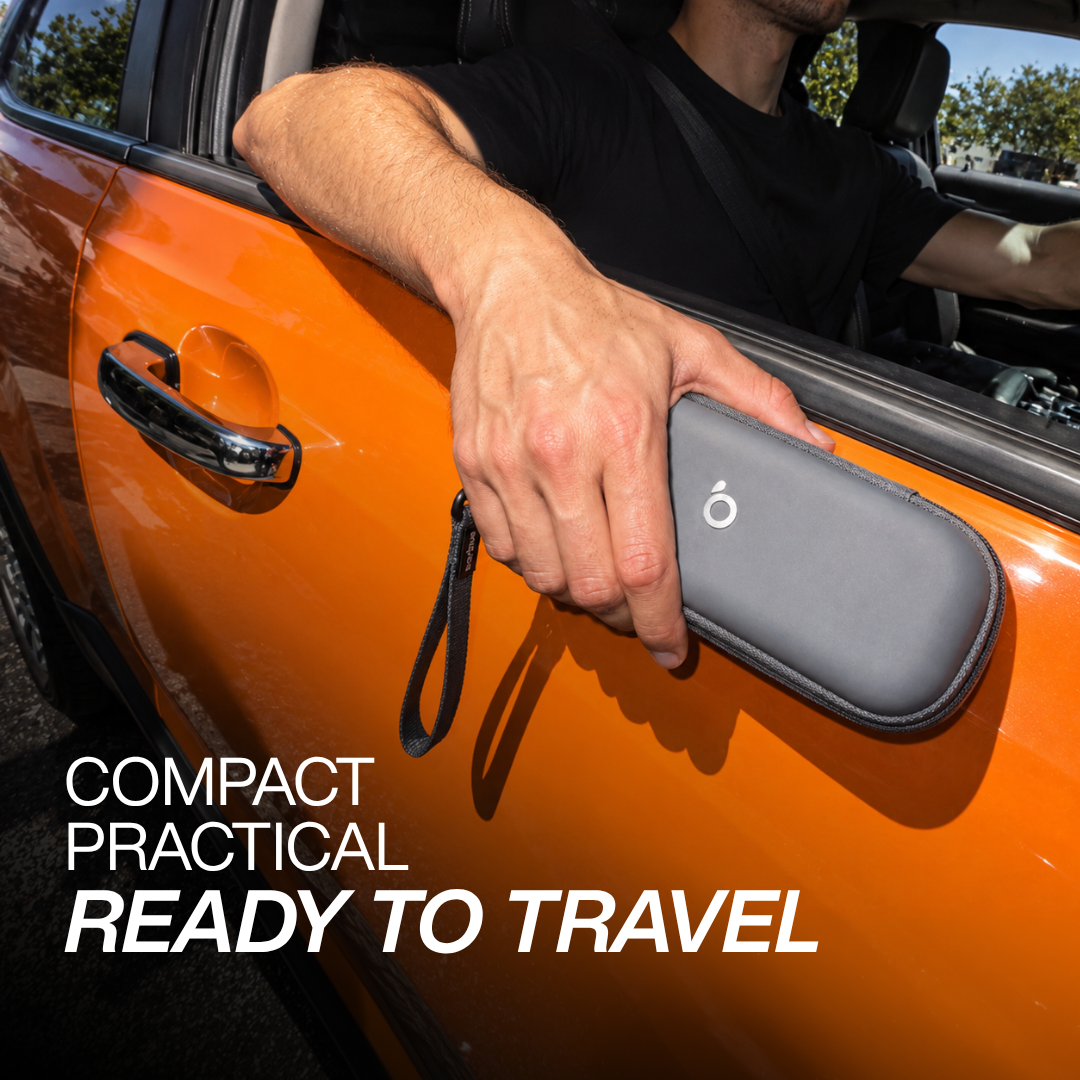 Compact, pratique, prêt à voyager : étui de voyage gris