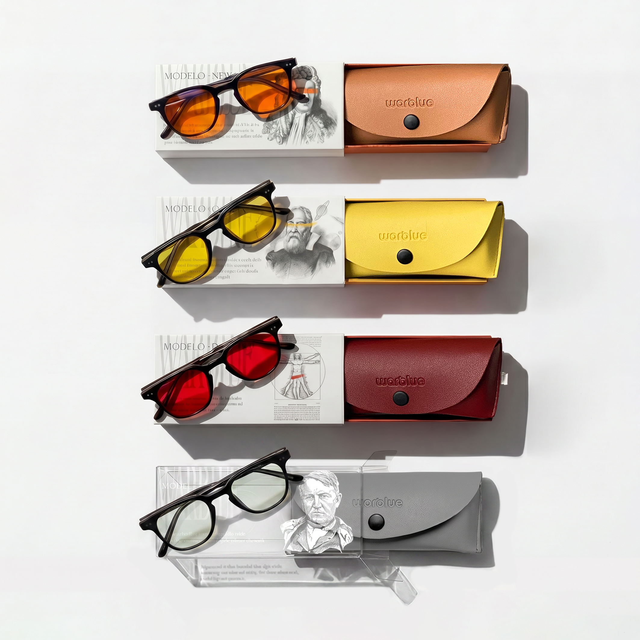 Ensemble complet WARBLUE – 4 paires de lunettes