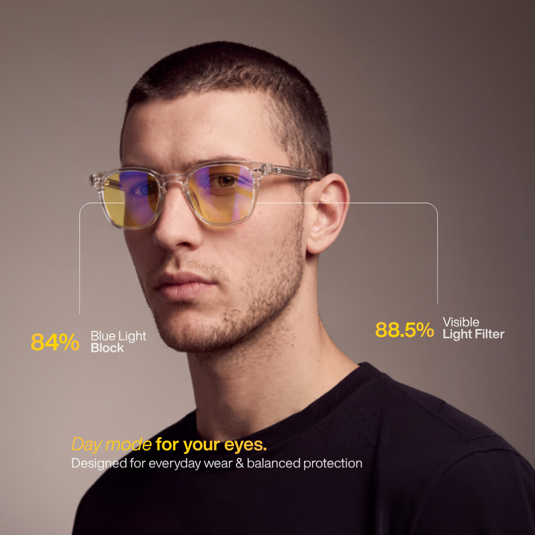 Chiffres clés Galileo Crystal : 84 % de lumière bleue bloquée et 88,5 % de transmission de la lumière