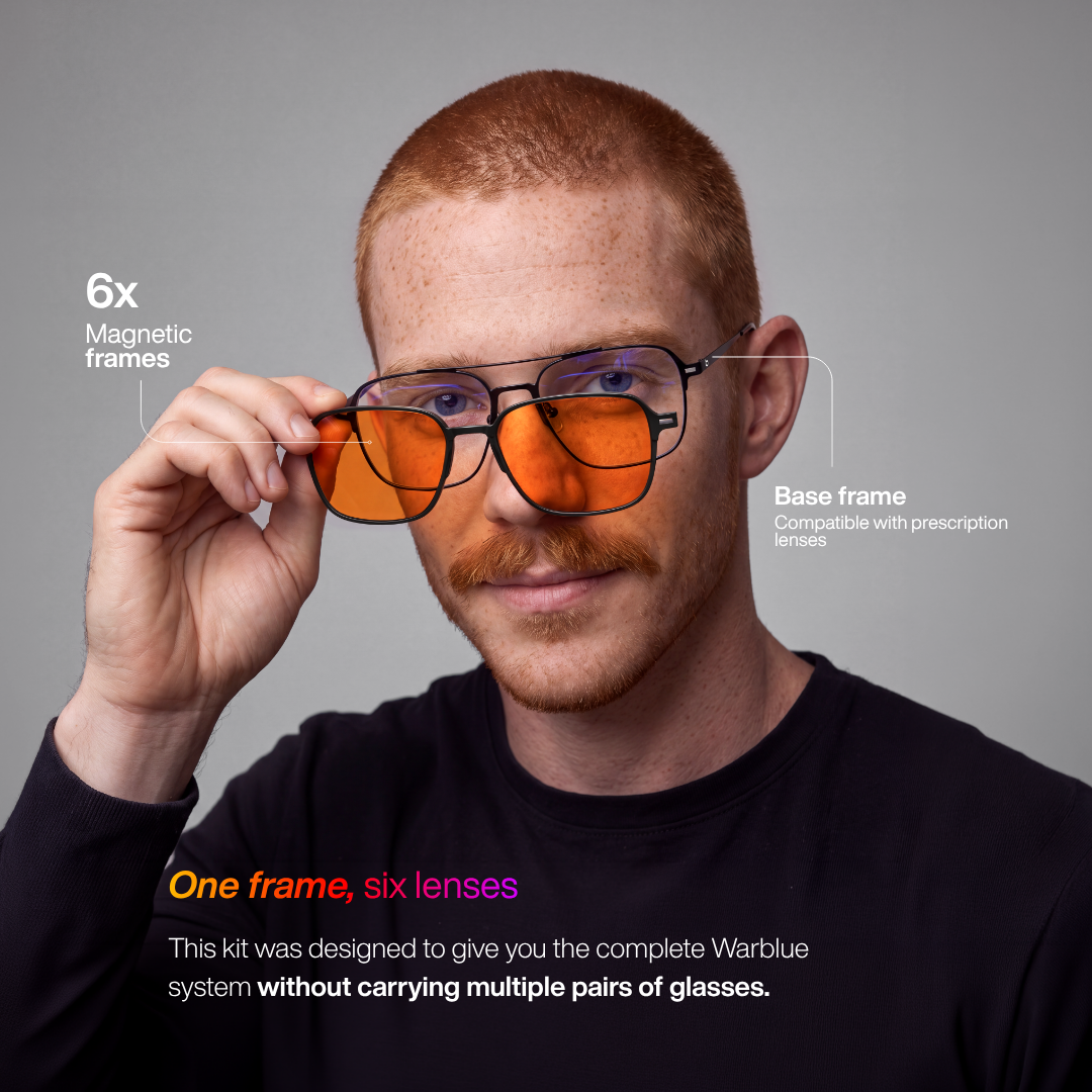 Une monture, six verres : fixation d'un verre magnétique orange sur la monture de base