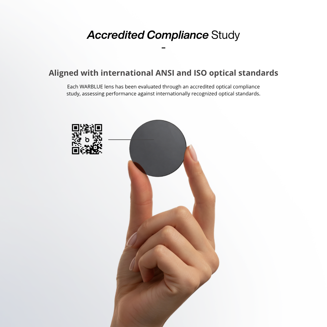 Étude de conformité optique accréditée WARBLUE – verres Auguste