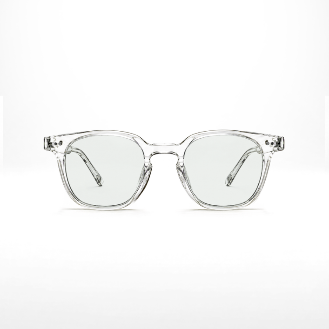 Lunettes Edison Crystal – verres incolores, monture Crystal transparente, vue de face