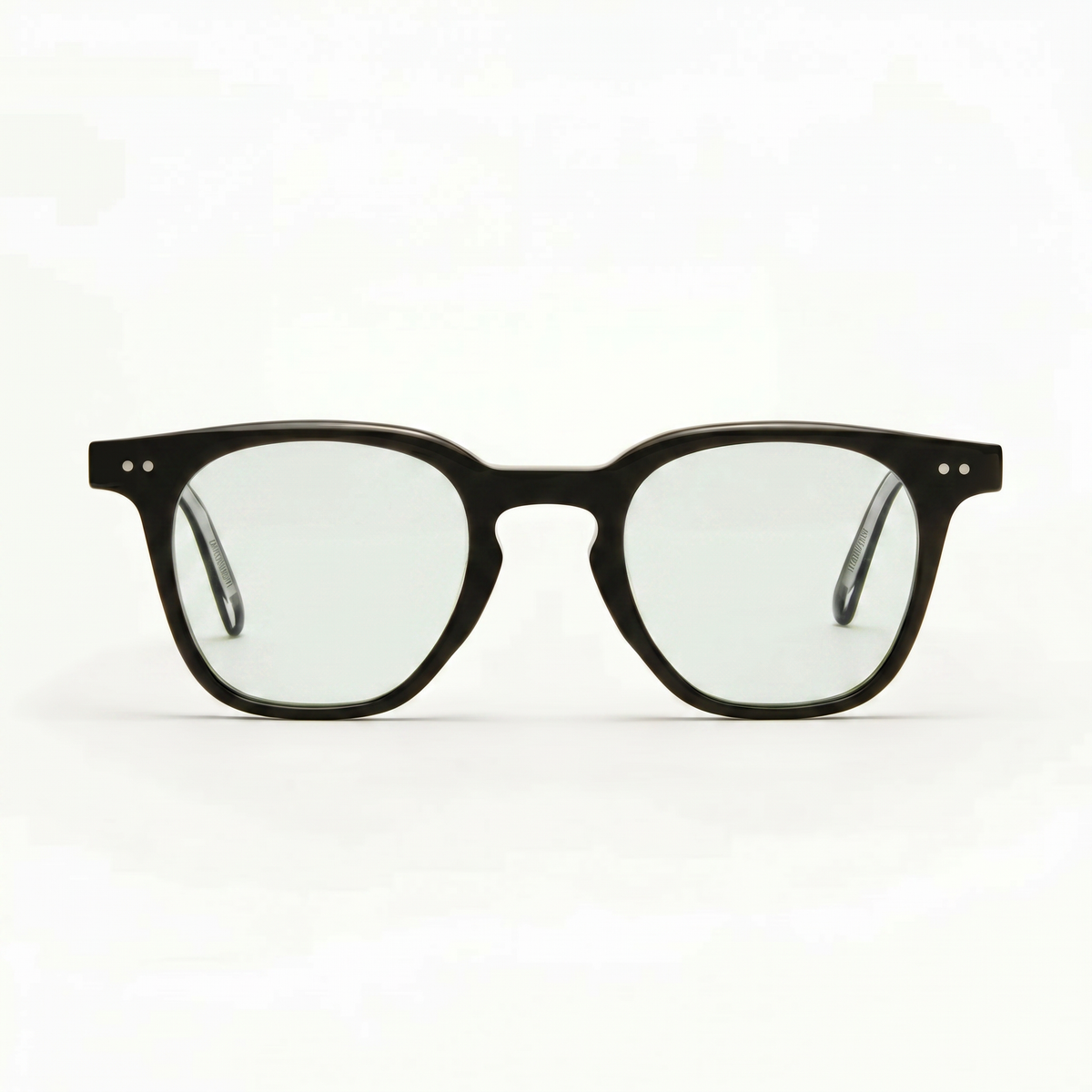 Lunettes Edison – verres transparents, monture noire, vue de face
